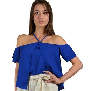 NWOT | cooper & ella | Chloe Halter Top | Cobalt Blue | Size XS